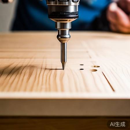 “电钻打孔，深度适中，垂直柜面