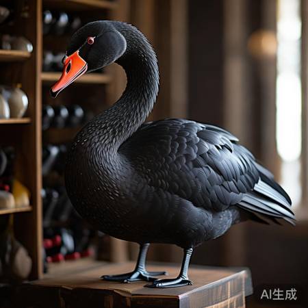 红酒架黑天鹅栩栩如生