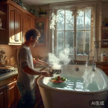 博主燃气热水器泡澡做饭