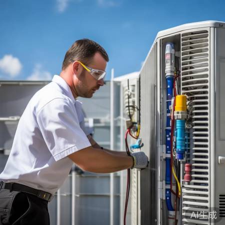 空调管道连接，注意高低水平