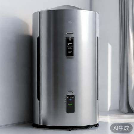 科技感储水式热水器,体积较大