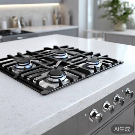 石英石台面燃气灶尺寸图推荐：实用厨房必备之选