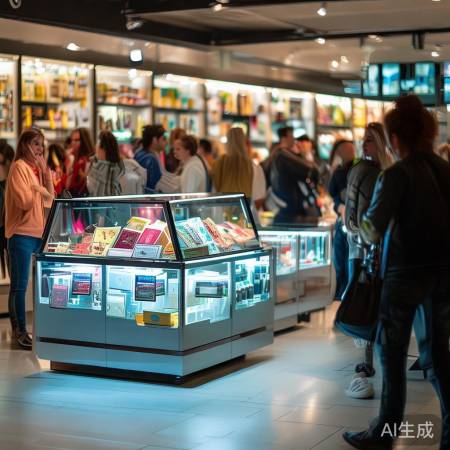 展示柜放显眼处，吸引顾客增销售