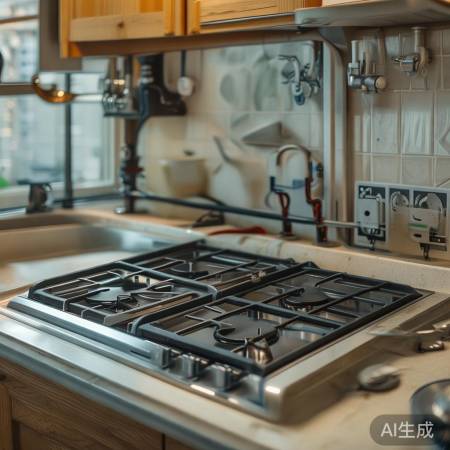 厨房插座充足，燃气管道坚固