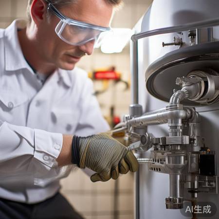 热水器装管，拧紧螺丝防漏水