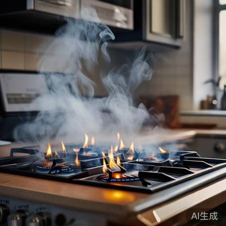 燃气灶冒黑烟,燃烧不充分