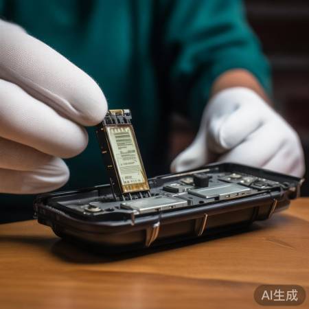 取出旧电池,小心操作