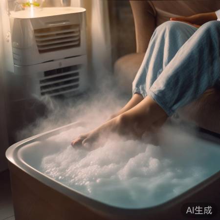 “泡脚吹空调，夏日舒适体验”