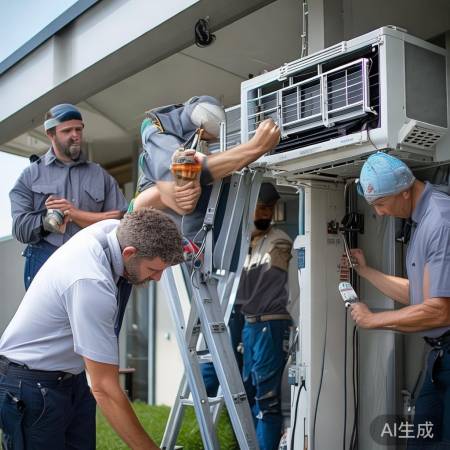 中央空调维修需五人协作