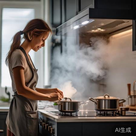 “减少油烟，厨房更洁净”