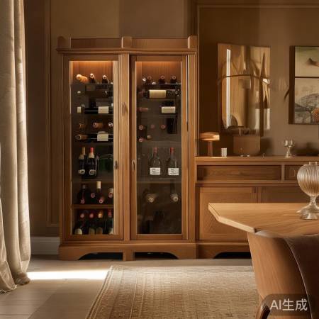 酒柜餐边柜，色调统一和谐