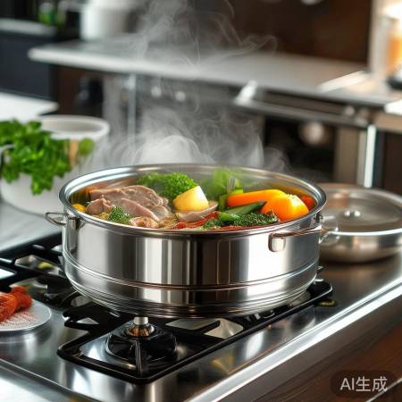 燃气灶专用蒸锅316不锈钢材质，烹饪更健康