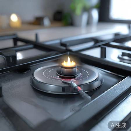 感应针检测火焰，指挥点火。