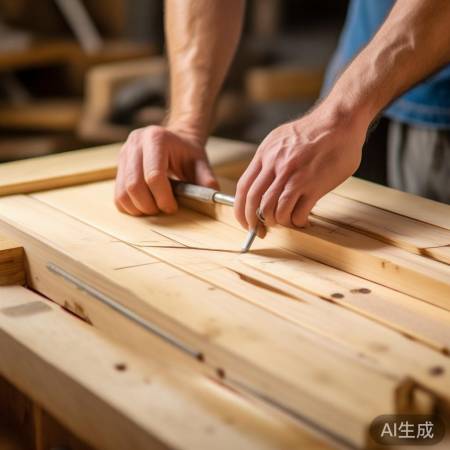 组装木板，标记螺丝固定