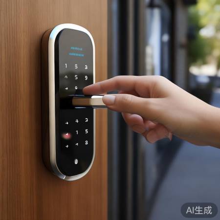 电子锁:按密码,手指稳