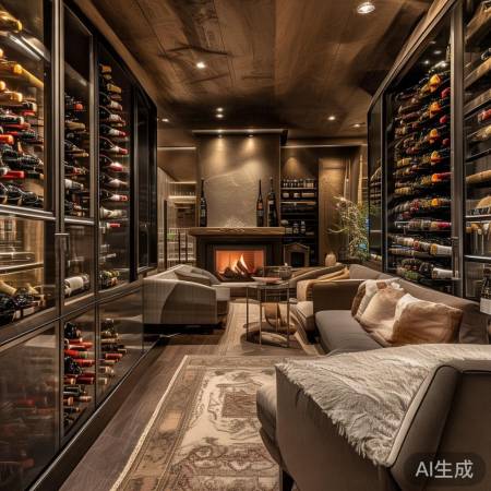 别墅红酒柜装修，创意为主