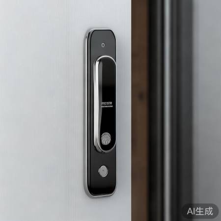 屈臣氏指纹锁，电源按钮在侧。