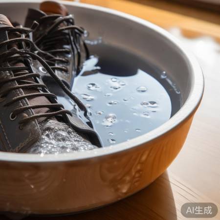 “清水浸泡鞋带,勿用热水”