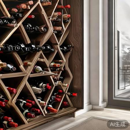 菱形红酒柜，空间利用佳