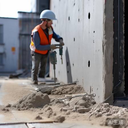 准备工具,施工墙面水泥路