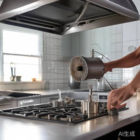 “安装抽油烟机，检查零件位置”