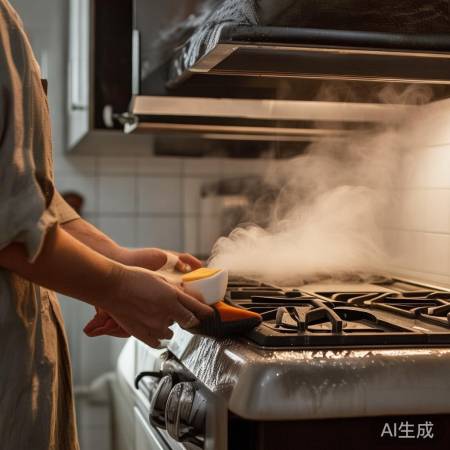 “热水洗洁精除油烟机油污”